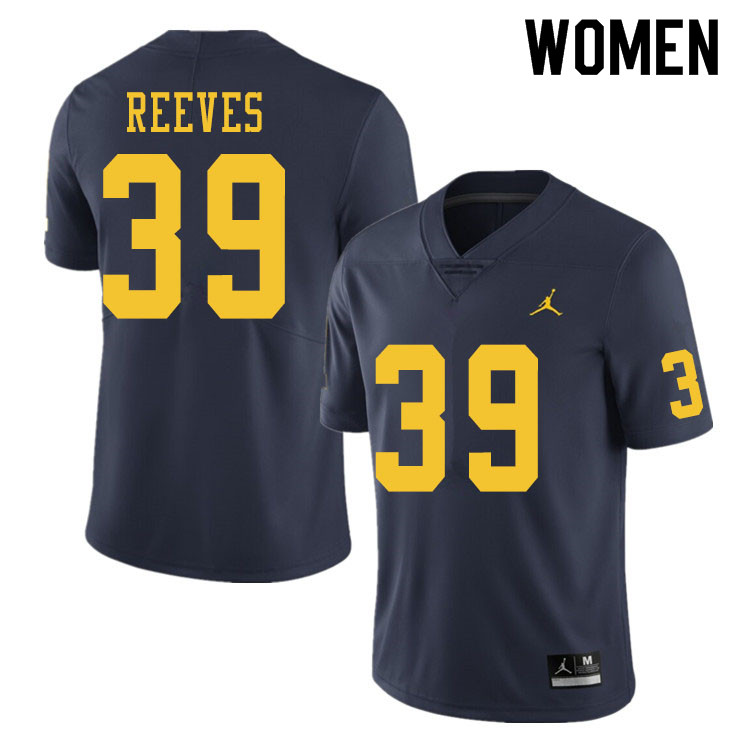 Women #39 Lawrence Reeves Michigan Wolverines College Football Jerseys Sale-Navy